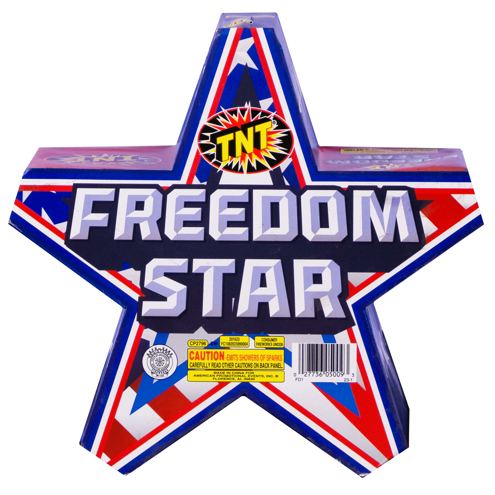 TNT Fireworks Freedom Star Multicolor Ground Based Fountain, Outdoor Party