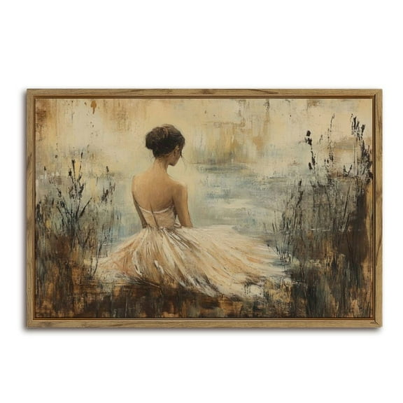 Ballerina Painting Canvas Art Horizontal Canvas Wall Art with Lightweight Foam Frame - Durable and Ready to Hang, Modern Decorative Print for Living Room, Bedroom, Or Office
