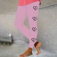 thumbnail image 2 of Feancey Today's Sales of The Day Soft Stretchy Leggings for Women Valentines Day High Waist Tummy Control Yoga Pants Cute Love Heart Print Seamless Workout Tights Pink L, 2 of 7