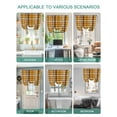 thumbnail image 5 of Yellow Black Plaid Tie Up Curtains for Windows 63 Inch Length Balloon Curtains Kitchen Adjustable Balloon Window Shade Country Simple Buffalo Check Gingham Tie Up Bathroom Curtain Window 52"x63", 5 of 6