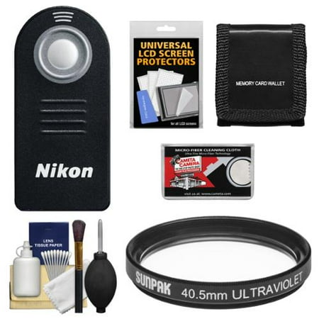 Shutter Release Kit - Nikon ML-L3 Wireless Infrared Shutter Release Remote Control + 40.5mm UV Filter + Cleaning Kit for Nikon 1 V2, V3, J3, J4, J5 Digital Camera with 10mm f/2.8, 30-110mm VR & 10-30mm Lens