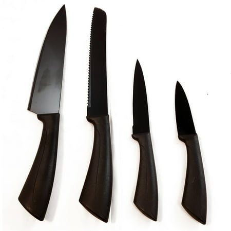 Universal Home Black Stainless Steel Kitchen Knives Set 4 Knife Types 4