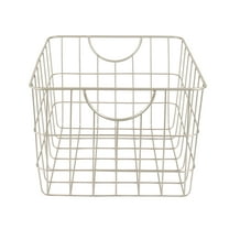 Spectrum Diversified Steel Utility Wire Storage Basket with Curved Easy Grab Handles, Satin Nickel