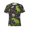 thumbnail image 4 of Vsdgher Dinosaur Skeleton Print Men's Dry Fit Mesh Athletic Shirts Moisture Wicking Tennis T-Shirt Tops, 4 of 9