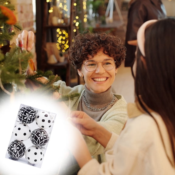 Dreisshy 6Pcs Christmas Balls Ornaments, Christmas Tree Hanging Balls Small Shatterproof Christmas Tree Decorations for Xmas Tree, Hanging Ball for Holiday Wedding Party, E