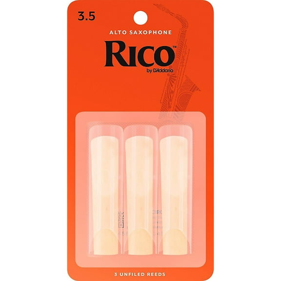 Rico Alto Saxophone Reeds, Strength 3.5, 3-Pack