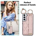 thumbnail image 6 of Allytechgroup Galaxy S22 Plus Case with Keychain, Luxury Girly PU Leather Back Cover Bracket Stand Shockproof Bumper Drop Proof Phone Case Cover for Samsung Galaxy S22 Plus, Rosegold, 6 of 8