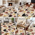 thumbnail image 5 of 8'x10' Area Rugs, Farmhouse Rooster Indoor Outdoor Area Rug for Living Room Bedroom, Vintage Watercolor Flowers Beige Washable Bathroom Rugs Kitchen Floor Carpet Mats Home Decor Aesthetic, 5 of 8