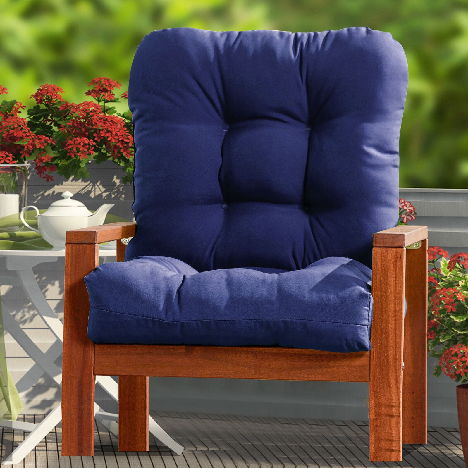JIAN YA NA 42x21 inches Outdoor Patio Deck Dining Chair Cushions High Back Patio Rattan Seat Pad