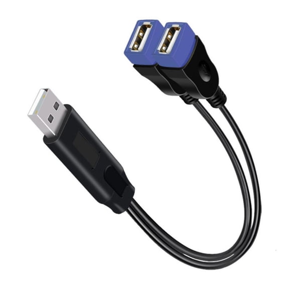 Yammee USB Male to Double Female Adapter USB Splitter for Enhances Device Connectivitie