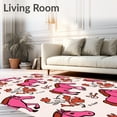 thumbnail image 2 of ODIKA 5'x7' Machine Washable Non-Slip Area Rug, Rustic Farm Animal Crafting Supplies High Traffic Rug, Pink, 744732, 2 of 7
