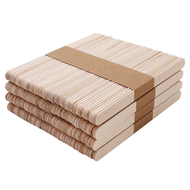 Palos aplicadores de cera naturales, depilación con cera, cuerpo de madera, Spa, depilación de cejas, palitos artesanales, aplicador, espátula, 4 pulgadas, 200 piezas.