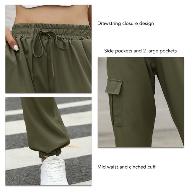 Casual Long TrousersSkin Friendly Elastic Waist Women Casual Trousers Drawstring Closure Cinched Cuff 4 Pockets For School ANGGREK Otros
