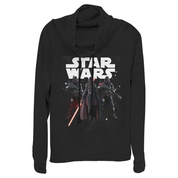 Junior's Star Wars Jedi: Fallen Order Starry Inquisitor Cowl Neck Sweatshirt Black Medium