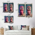 thumbnail image 4 of Designart "Adorable Knitted Pink Heart Owl III" Animals Owl Framed Wall Art Set Of 2 - Children's Art Purple Frame Gallery Set For Office Decor, 4 of 6