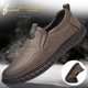 thumbnail image 2 of Zapatos de cuero para hombre, zapatos casuales de negocios de piel de vaca suave, zapatos casuales de suela blanda para hombre, zapatos para hombre, suela blanda, antideslizantes, para gente perezosa, 2 of 6