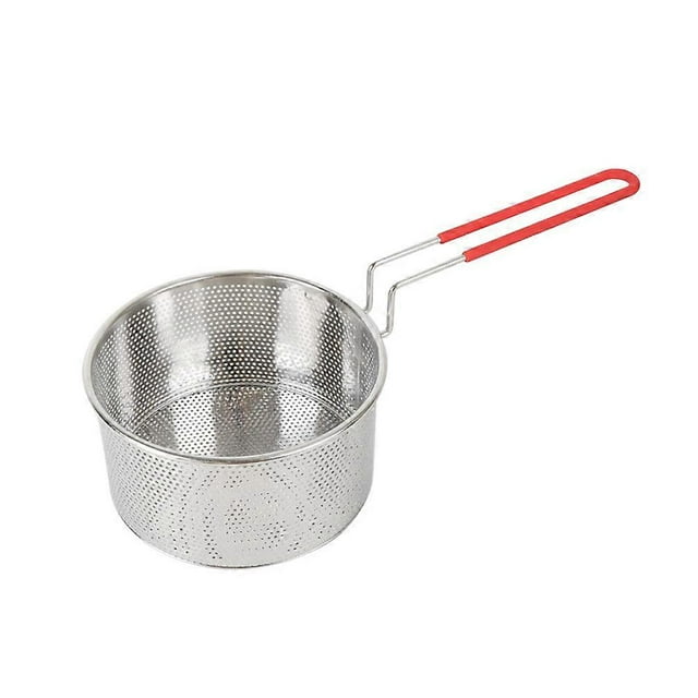 Stainless Steel Colander Scoop Noodles Filter Basket Fried Food Strainer for Home Restaurant (20cm)