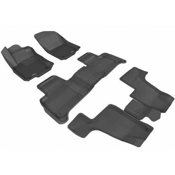 3D MAXpider 2017-2019 Fits Mercedes-Benz GLS-Class 2013-2016 GL-Class X166 1st 2nd 3rd Row Black Kagu Carbon Fiber Embossed Pattern Floor Mat L1MB03901509