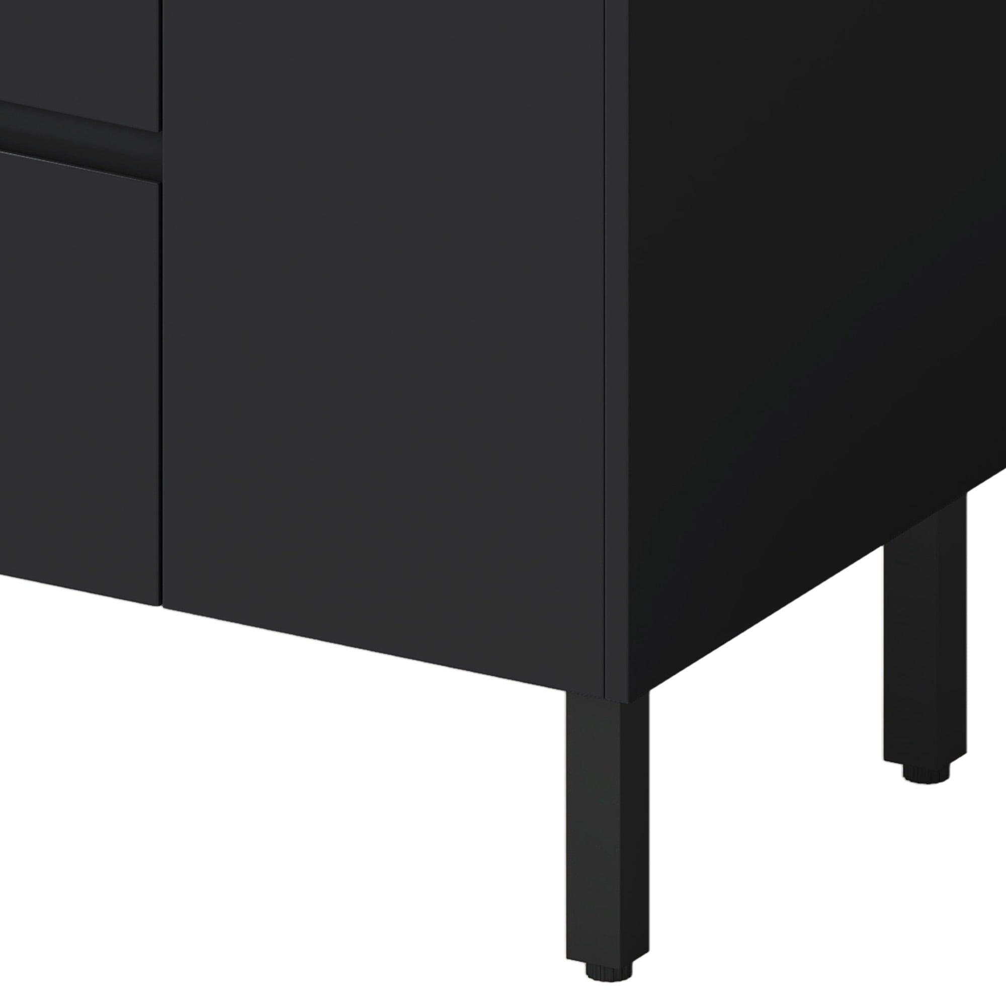 Uforic 37" Bathroom Vanity with Top Sink, Modern Free Standing Bathroom Storage Cabinet with Soft Close Door, Black