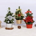 thumbnail image 4 of 1 Pack Tabletop Mini Christmas Tree, 7.87" Artificial Christmas Tree Miniature Pine Christmas Tree with Flower and Bowknot Perfect for Christmas Decorations, Home, Kitchen, Dining Table, 4 of 9