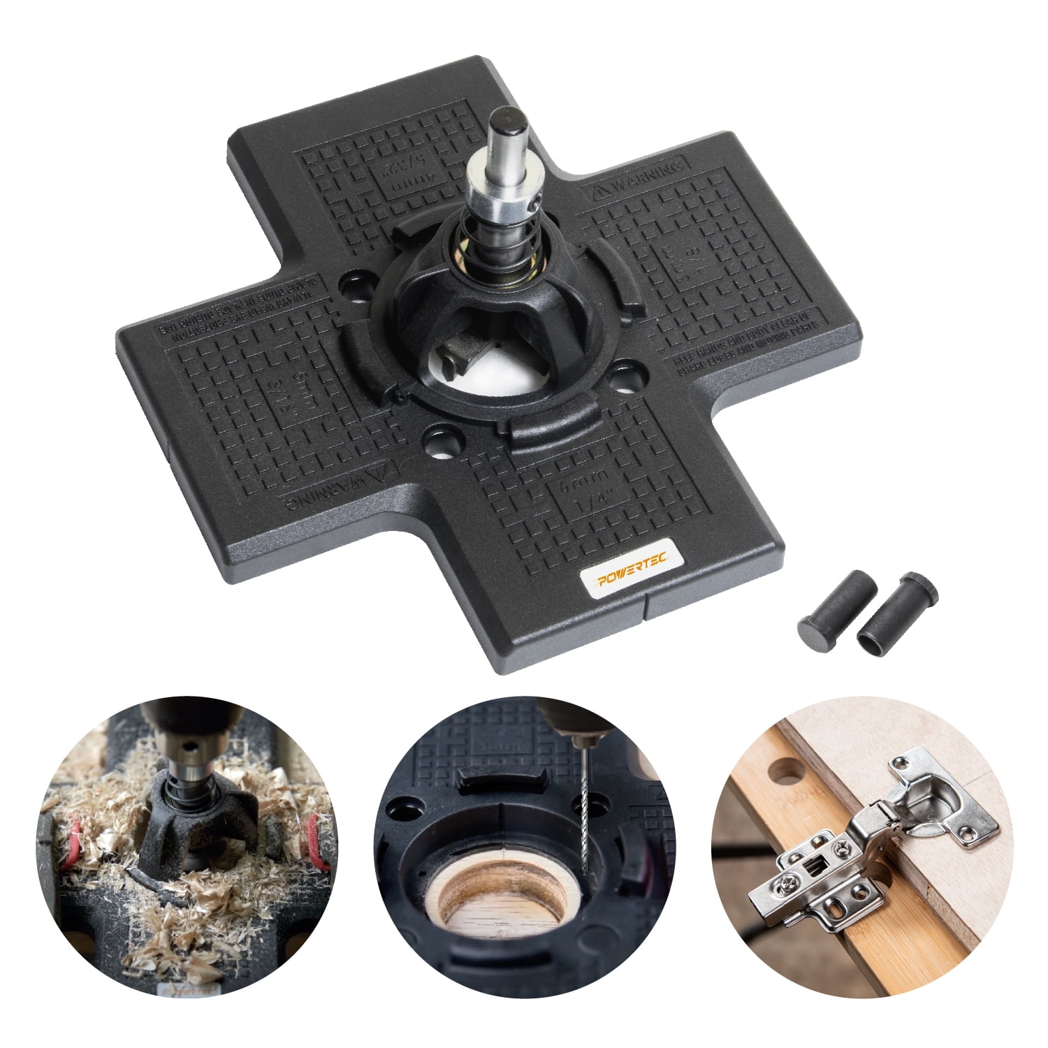 POWERTEC Cabinet Hinge and Hardware Jig Kit, Concealed Hinge Jig and Precision Marking System for Installing Pulls, Knobs, Handles on Cabinet & Drawer, and Cabinet Hinges Installation (72224N)