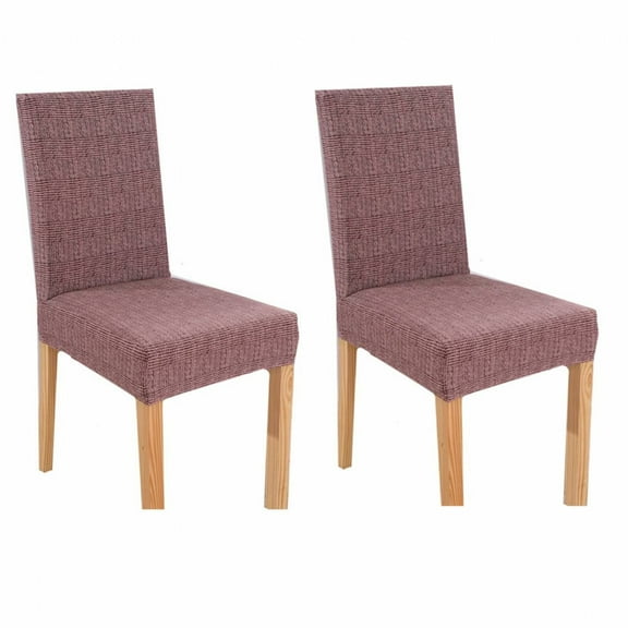 AUQ 2Pcs Chair Seat Covers,High Elasticity Chair Covers for Dining,Stain-Resistant Dining Chair Slipcovers,Pink