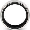thumbnail image 2 of Black Ti & Sterling Silver Polished Domed Milgrain Ring, 2 of 5