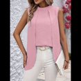 thumbnail image 4 of Camisetas Sin Mangas Informales de Negocios para Mujer, Atuendos de Verano Sin Mangas, Camisas de Trabajo Elegantes y de Moda de 2025. Rosa XXL, 4 of 8