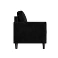 thumbnail image 5 of Home Design Goliad Velvet Arm Loveseat with Pocket Spring, Soft Cushions, Clean Lines Design, Black, 5 of 9