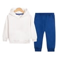 thumbnail image 2 of CAICJ98 Toddler Boy Girl Clothes Fall Winter Outfits Long Sleeved Pullover Hoodie Sweatshirt + Sweatpants 2pcs Casual Kids Sweatsuit Boys Girls (Silver,5-6 Years), 2 of 4