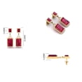 thumbnail image 5 of Pure Elegance Halo Drop Dangle Earrings Ruby&nbsp;& White Diamond Cluster 925 Silver 14K White Gold Over, 5 of 5