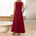 thumbnail image 4 of JULMCOMO Summer Dresses for Women 2026 Sleeveless Crew Neck Casual Comfy A Line Loose Fit Maxi Sundresses for Beach Vacation Deep Red L, 4 of 5