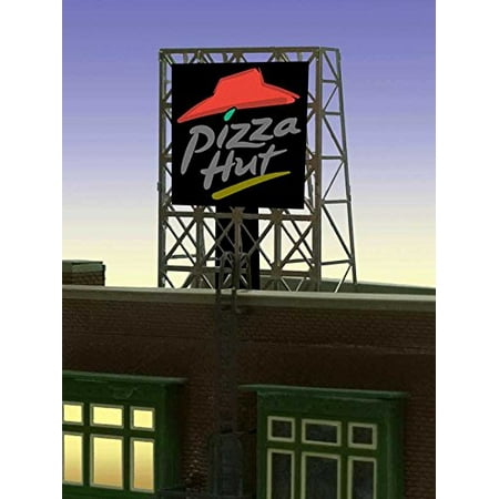 33-8985 Model N & Z scale Pizza Hut Billboard by Miller signs, N scale, z scale, can be used as a roof top billboard, comes with supports that must be.., By Miller