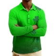 thumbnail image 4 of Men's St. Patrick's Day Shamrock Henley Long Sleeve Pullover Casual Top Shirt, 4 of 6