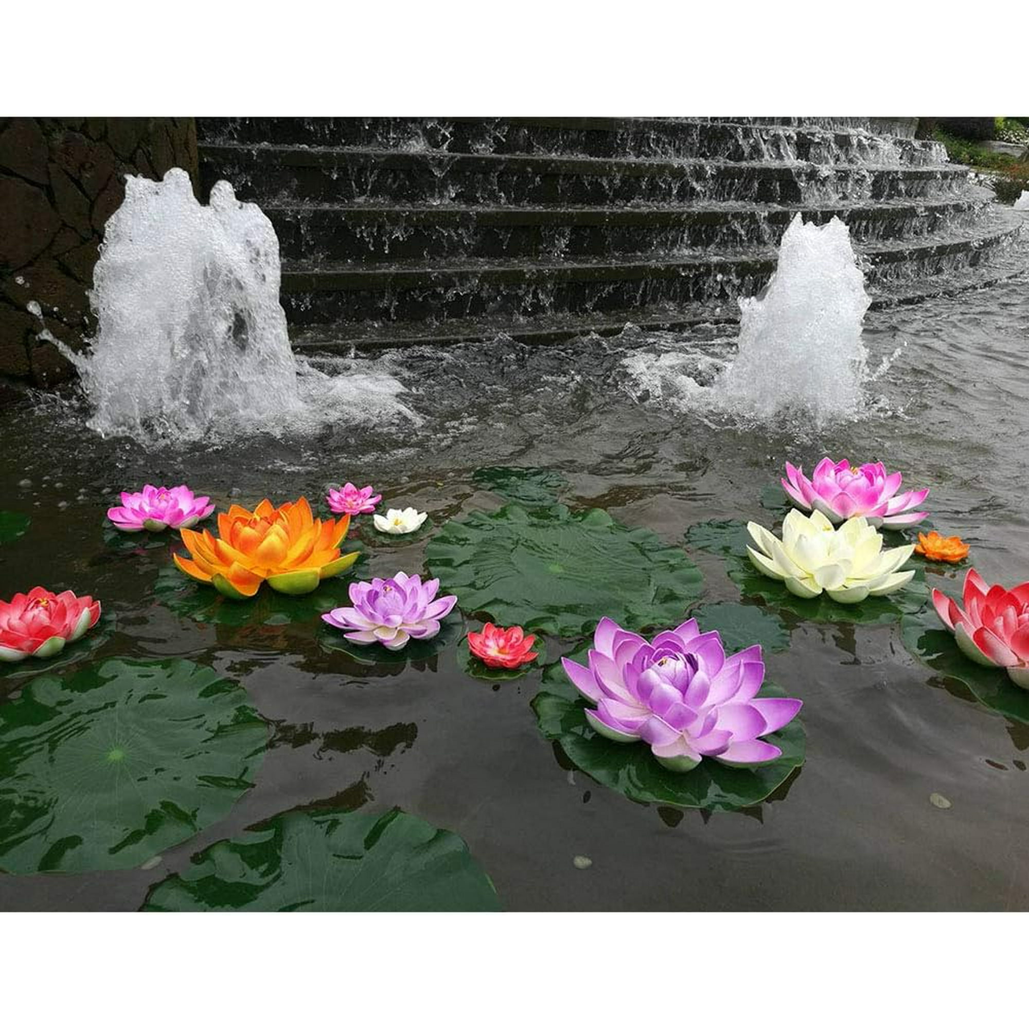 Un Ensemble De 5 Fleurs De Lotus Artificielles Flottantes Avec Des Petales De Nenuphar Parfaites Pour Decorer Les Jardins Et Les Etangs Blanc 98499374