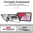 thumbnail image 5 of Decase for Samsung Galaxy A55,Rugged Case with Slide Camera Lens Protector [Military Grade Drop Protection] Built-in 360° Magnetic Rotation Ring Kickstand Dual-layer Shockproof Phone Case,Silver, 5 of 9