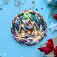 thumbnail image 4 of Whimsical Cottage Stained Glass Style Ceramic Ornament, Christmas Gift and Decor, 4 of 5