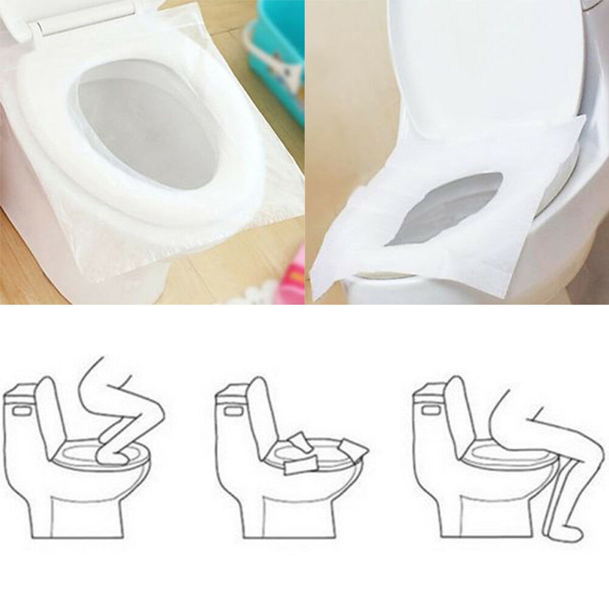 Disposable Waterproofs Large Toilet Seat Covers Pack 20 Pieces with Bonus Gloves 
