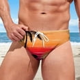 thumbnail image 2 of Youmylove Mens Summer Breathable Printed Swim Trunks Pants Swimwear Shorts Slim Wear Swim Bottoms Briefs Trendy Beachwear, 2 of 5