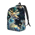 thumbnail image 1 of Easygdp Colorful Stained Glass Deer Mochila de Lona Resistente para Laptop, Compatible con Laptops de 15 a 17 pulgadas, Ideal para Escuela, Trabajo y Viajes-Medium, 1 of 5