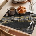 thumbnail image 3 of Black Marble Placemats Set of 4 Gold Abstract Vintage Modern Grey Art Place Mats Indoor Wipeable Table Mats Washable Cloth Dining Table Placemats for Kitchen Holiday Party Home Decor 13x19 Inch, 3 of 9