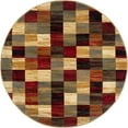 thumbnail image 1 of Unique Loom Barista Géométrique Carrés Zone Tapis 4' x 4' Ronde Multi/Beige, 1 of 4