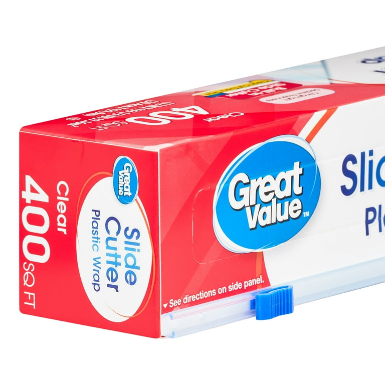 Great Value Slide Cutter Plastic Wrap 400 sq ft Walmart