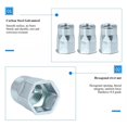 thumbnail image 3 of Tuercas de remache de cabeza plana de medio hexágono de 100 Uds., inserto de rosca semihexagonal abierto de acero al carbono chapado en Zinc azul abierto, 3 of 5