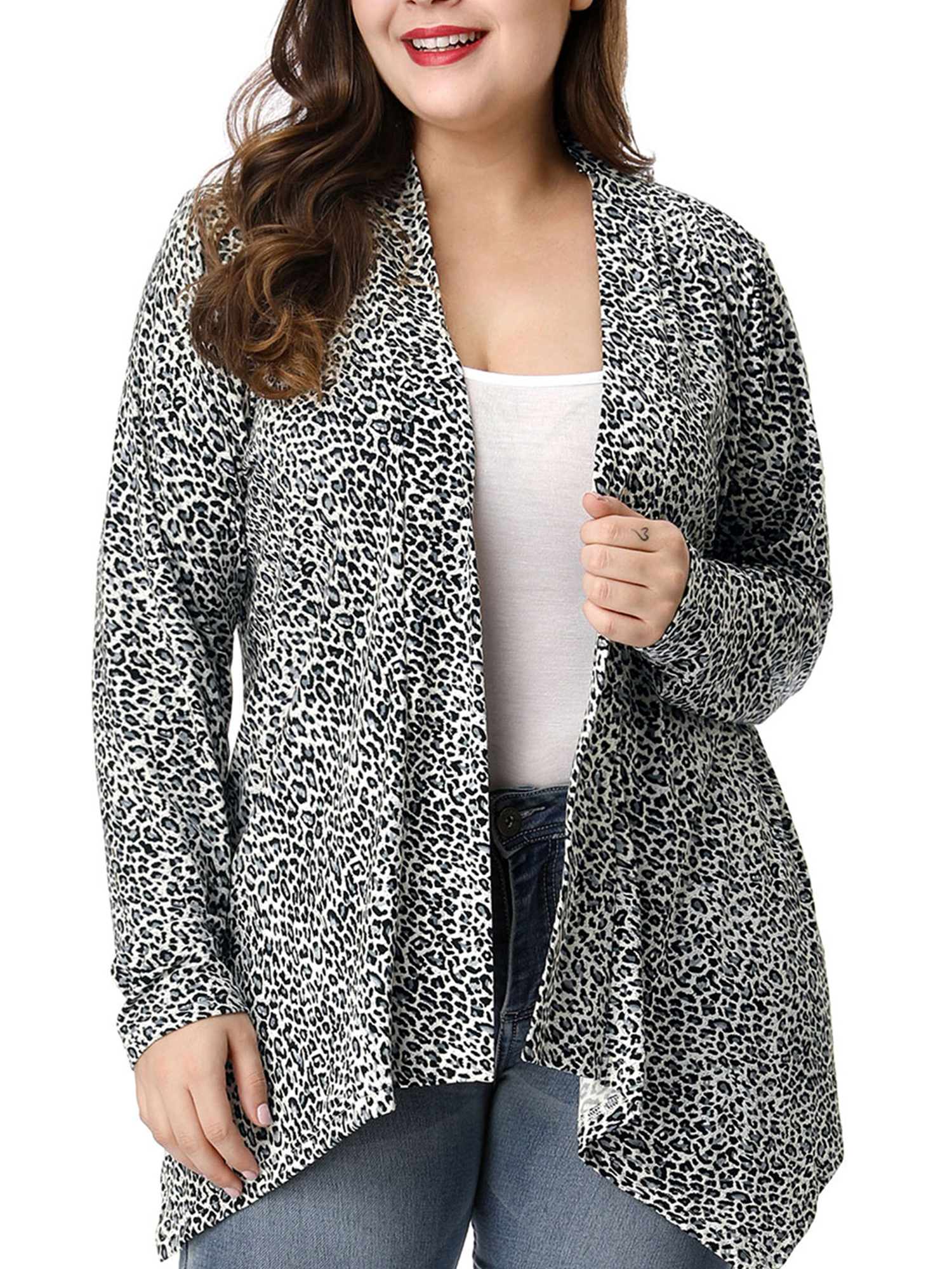 Front Asymmetric Hem Print Cardigan 