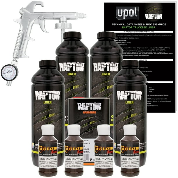 Raptor Dakota Brown Urethane SprayOn Truck Bed Liner Spray Gun, 4