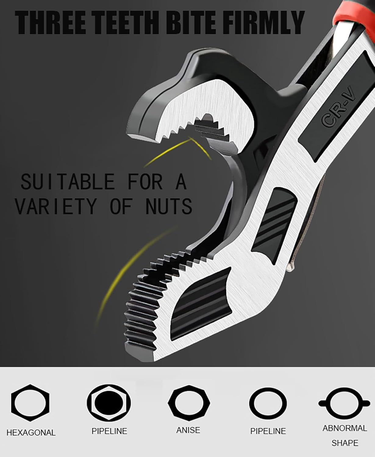 MKEUDQ-2Pcs Set of Self-locking Adjustable Wrenches, 6in and 10in Multifunctional Wrenches with an Opening Range of 7-15mm and 15-35mm, Self-adjusting Size, Suitable for Car, Bicycle, and Plumbing Re