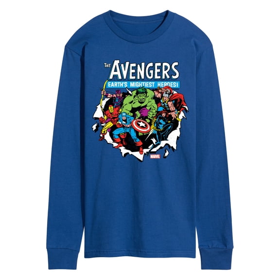 Marvel The Avengers - Paper Rip - Adult Long Sleeve Graphic T-Shirt