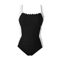 thumbnail image 5 of WAYUTE Womens One Piece Swimsuits Solid Color Athletic Rash Guarad Comfort Fit Stylish for Beach Pool Tummy Control Bathing Suit, 5 of 7