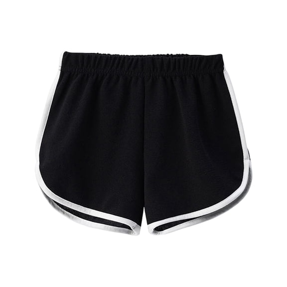 Unisex Kids Solid Athletic Shorts, White Binding Elastic Waist Summer Beach Sports Shorts for Boys Girls 2â12 Years